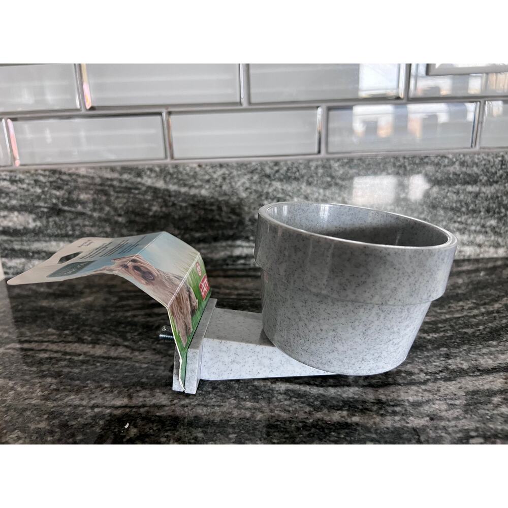 Lixit Cage Crock 10 oz Pet Bowl – Granite Gray